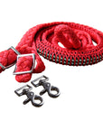 1" X 8Ft Hilason Braided Poly Horse Barrel Reins Flat Grip Knots Crystal W/ Snaps