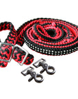 1" X 8Ft Hilason Braided Poly Horse Barrel Reins Flat Grip Knots Crystal W/ Snaps