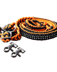 1" X 8Ft Hilason Braided Poly Horse Barrel Reins Flat Grip Knots Crystal W/ Snaps