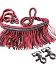 1" X 8Ft Hilason Braided Barrel Horse Racing Reins Knots Fringe Crystal W/ Snaps