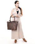 Tote Hand Tooled Genuine Western Leather Women Bag