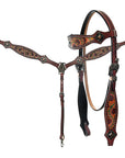 AMERICAN DARLING Western Horse Headstall Breast Collar Set American Leather