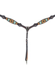 AMERICAN DARLING Western Horse One Ear Headstall Breast Collar Set Leather