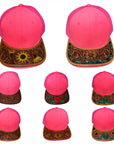 American Darling Men Women Adjustable Cap With Leather On Visor Red