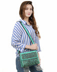 American Darling Crossbody Beautifully Hand Tooled Genuine Leather Western Women Bag Handbag Purse |
