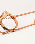 HILASON Guide Dog Harness Brown Padded Genuine Leather with Handle Tan | Dog Harness with Adjustable Straps | Dog Harness with Handle for Training | Breathable Dog Harness | Therapy Dog Harness