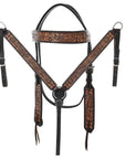 BAR H EQUINE Western Horse Headstall Breast Collar Set American Leather
