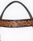 Bar H Equine Western Leather Headstall & Breast Collar Floral Dark Brown