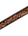 Bar H Equine Western Leather Headstall & Breast Collar Floral Dark Brown