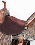 HILASON Flex Tree Western Horse Saddle in American Leather Barrel Trail | for Horses