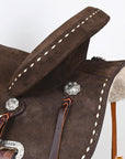 Flex Tree Western Horse Saddle In American Leather Barrel Trail Hilason