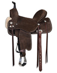 Flex Tree Western Horse Saddle In American Leather Barrel Trail Hilason
