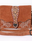 American Darling Crossbody Hand Tooled Genuine Suede Leather Women Bag Western Handbag Purse