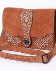 American Darling Crossbody Hand Tooled Genuine Suede Leather Women Bag Western Handbag Purse
