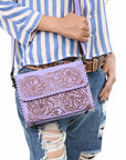 American Darling Crossbody Beautifully Hand Tooled Genuine Leather Western Women Bag Handbag Purse |