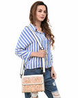 American Darling Crossbody Beautifully Hand Tooled Genuine Leather Western Women Bag Handbag Purse |
