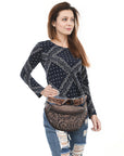 American Darling Fanny Pack Hand Tooled Genuine Western Leather Women Bag Handbag Purse |