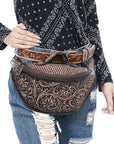 American Darling Fanny Pack Hand Tooled Genuine Western Leather Women Bag Handbag Purse |