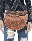 American Darling Fanny Pack Hand Tooled Genuine Western Leather Women Bag Handbag Purse |