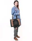 American Darling Tote Hand Tooled Suede Genuine Western Leather Women Bag Western Handbag Purse