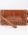 American Darling ADBG1653 Cross Body Hand Tooled Suede Genuine Western Leather Women Bag Western Handbag Purse
