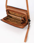 American Darling ADBG1653 Cross Body Hand Tooled Suede Genuine Western Leather Women Bag Western Handbag Purse