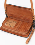 American Darling ADBG1653 Cross Body Hand Tooled Suede Genuine Western Leather Women Bag Western Handbag Purse
