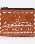American Darling ADBG1655 Card-Holder Suede Genuine Western Leather Women and Men Zipper Pocket