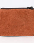 American Darling ADBG1655 Card-Holder Suede Genuine Western Leather Women and Men Zipper Pocket