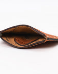 American Darling ADBG1655 Card-Holder Suede Genuine Western Leather Women and Men Zipper Pocket