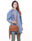 American Darling Cross Body Hand Tooled Suede Genuine Western Leather Women Bag Western Handbag Purse