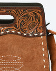American Darling ADBG1658 Cross Body Hand Tooled Suede Genuine Western Leather Women Bag Western Handbag Purse