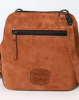 American Darling ADBG1659 Cross Body Hand Tooled Suede Genuine Western Leather Women Bag Western Handbag Purse