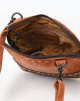 American Darling ADBG1659 Cross Body Hand Tooled Suede Genuine Western Leather Women Bag Western Handbag Purse