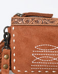 American Darling ADBG1662 Cross Body Hand Tooled Suede Genuine Western Leather Women Bag Western Handbag Purse
