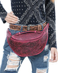 American Darling Fanny Pack Hand Tooled Genuine Western Leather Women Bag Handbag Purse |