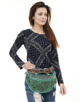 American Darling Fanny Pack Hand Tooled Genuine Western Leather Women Bag Handbag Purse |