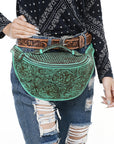 American Darling Fanny Pack Hand Tooled Genuine Western Leather Women Bag Handbag Purse |