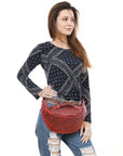 American Darling Fanny Pack Hand Tooled Genuine Western Leather Women Bag Handbag Purse |