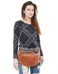 American Darling Fanny Pack Hand Tooled Genuine Western Leather Women Bag Handbag Purse |