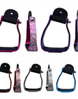HILASON 3" Neck Western Aluminium Slanted Horse Stirrups Floral Engraved