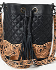 ADBG1670 Bucket Hand Tooled Genuine Leather Women Bag