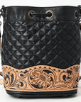 ADBG1670 Bucket Hand Tooled Genuine Leather Women Bag
