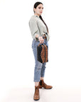 American Darling Toiletry Hand Tooled Genuine Western Leather Women Bag