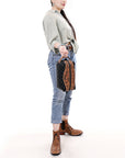 American Darling Toiletry Hand Tooled Genuine Western Leather Women Bag