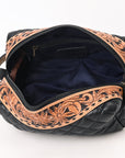 American Darling Toiletry Hand Tooled Genuine Western Leather Women Bag