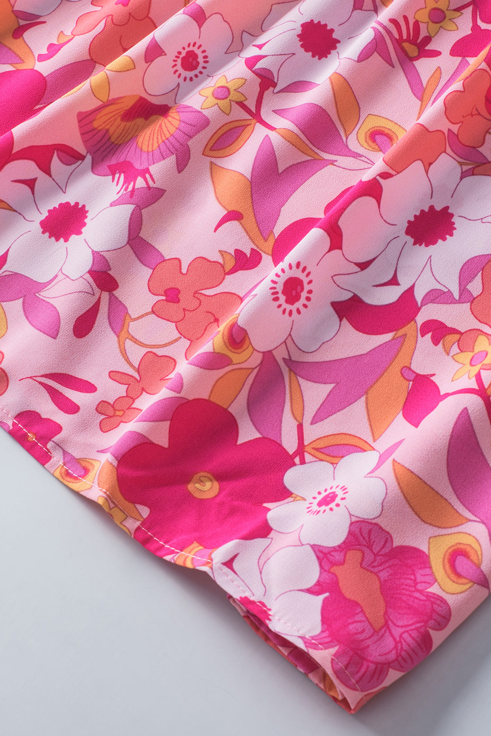 Kaiya Floral Print Ruffled Half Sleeve Plus Size Babydoll Blouse