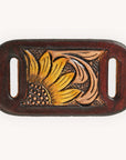 American Darling Western Hand Tooled Carved Genuine Leather Scarf Clasp Bandana Slide Bandana Cuff