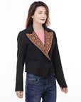 American Darling Genuine leather Hand tooled hand carved Women Blazer dress jacket ladies Girl ADBZ060