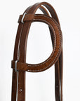 Hilason Western Horse American Genuine Leather Headstall Brown Stainless Steel Hardware